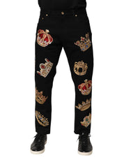 Black Baroque Royal Men Dress Trouser Pants