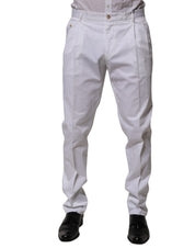 White Cotton Dress Slim Formal Trouser Pants