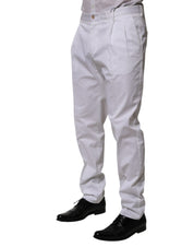 White Cotton Dress Slim Formal Trouser Pants