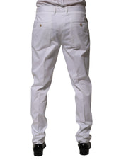 White Cotton Dress Slim Formal Trouser Pants