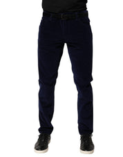 Navy Blue Cotton Tapered Formal Trouser Pants