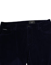 Navy Blue Cotton Tapered Formal Trouser Pants