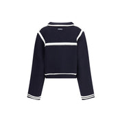 Cardigan with contrasting profiles