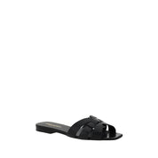 Saint Laurent Black Calf Leather Strap-On Sandals