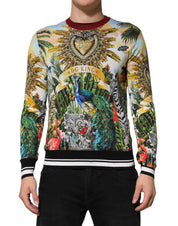 Tropical Heart Crown Silk Pullover Sweater
