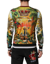 Tropical Heart Crown Silk Pullover Sweater