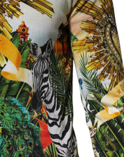Tropical Heart Crown Silk Pullover Sweater