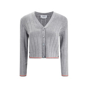 Ladder Full Needle Rib Stitch V Neck Car