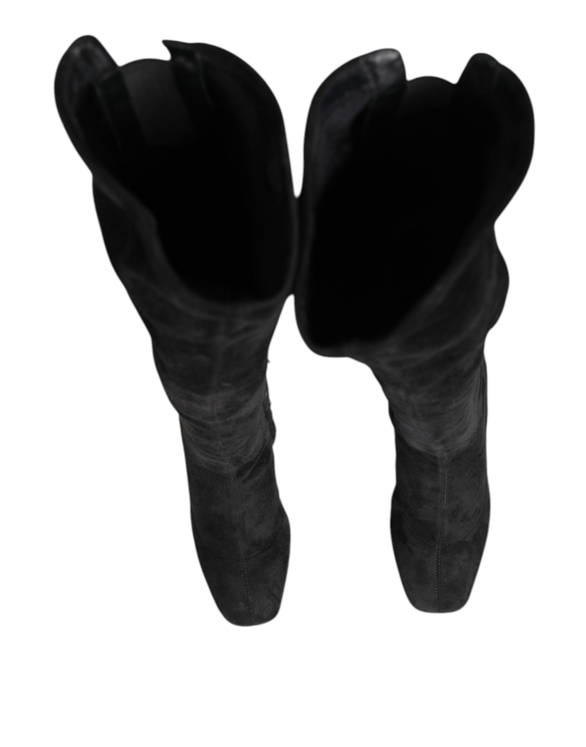 Dolce & Gabbana Black Suede Knee High Boots