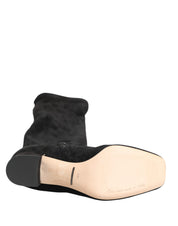 Dolce & Gabbana Black Suede Knee High Boots