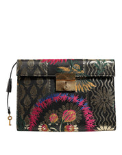 Dolce & Gabbana Multicolor Fabric Leather Briefcase Bag