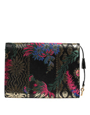 Dolce & Gabbana Multicolor Fabric Leather Briefcase Bag