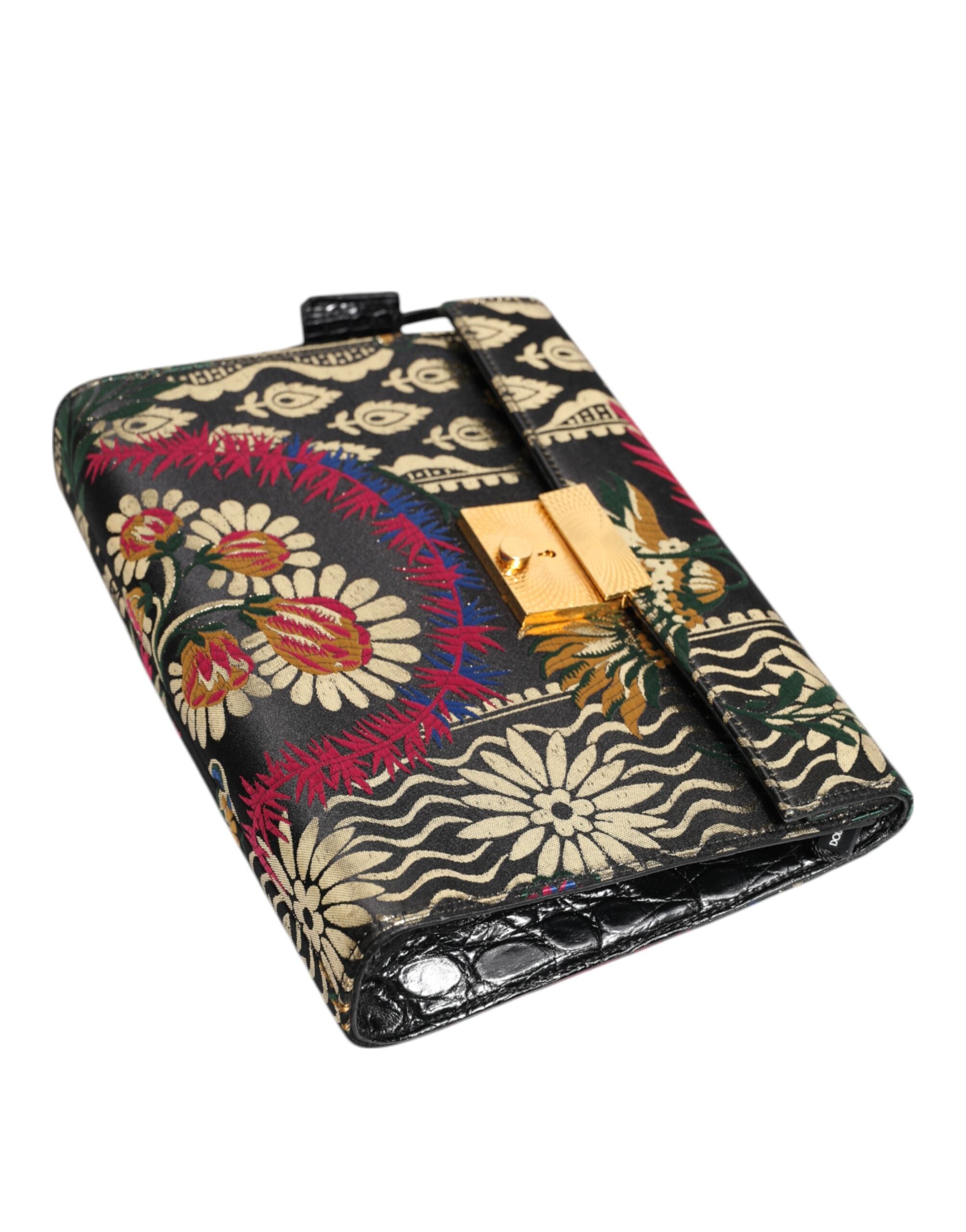 Dolce & Gabbana Multicolor Fabric Leather Briefcase Bag