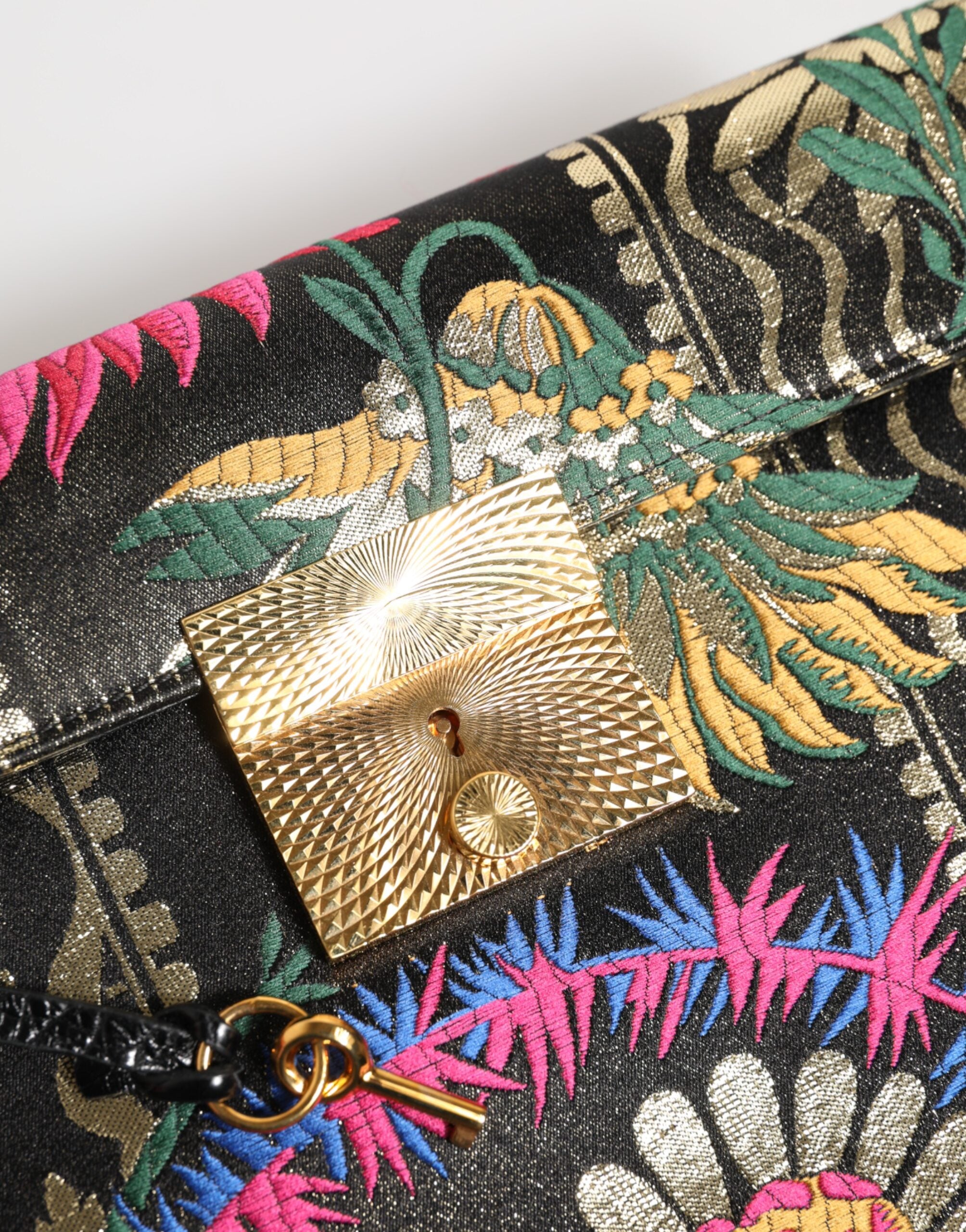 Dolce & Gabbana Multicolor Fabric Leather Briefcase Bag