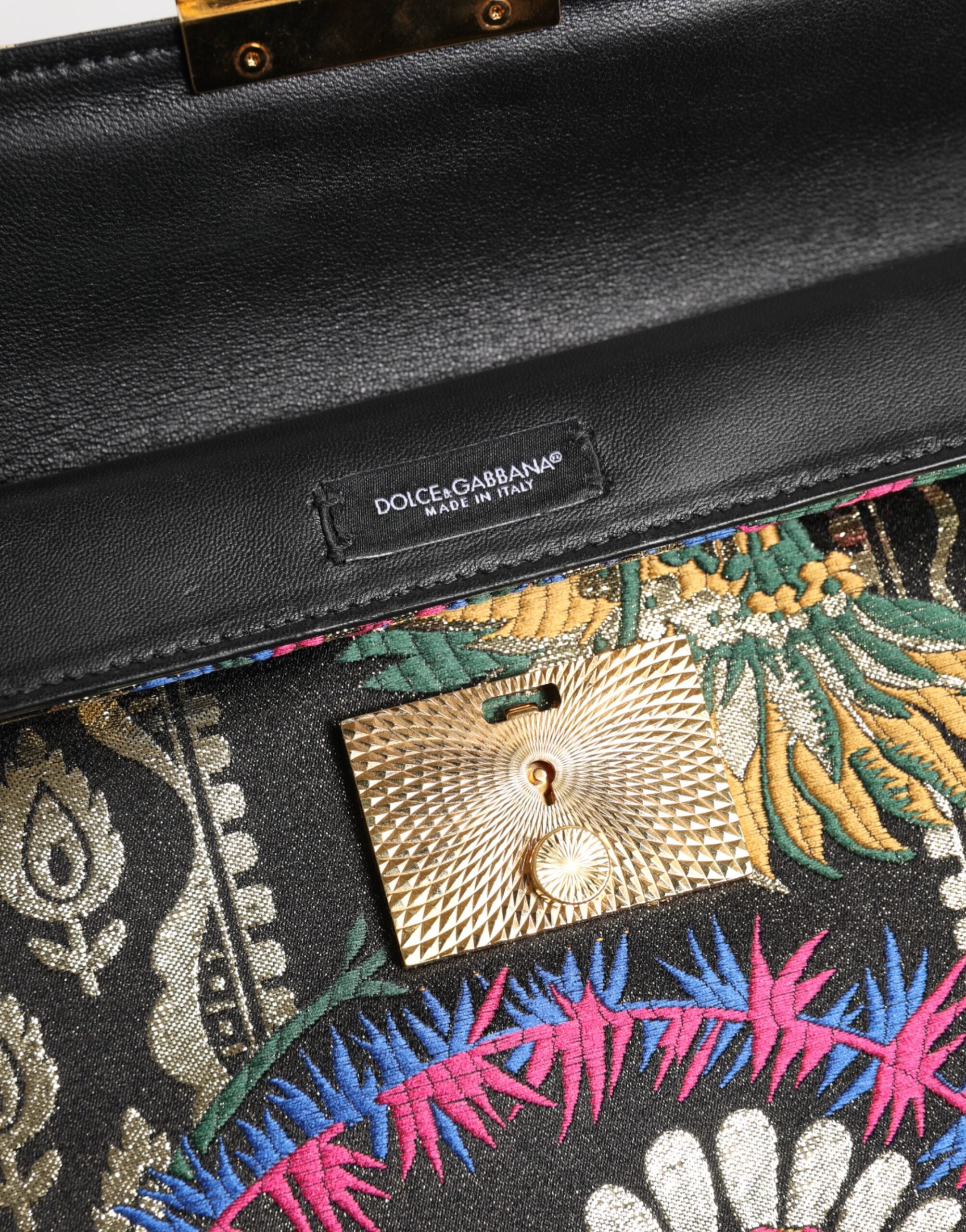 Dolce & Gabbana Multicolor Fabric Leather Briefcase Bag