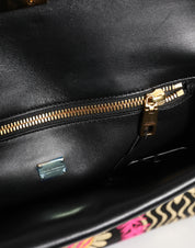 Dolce & Gabbana Multicolor Fabric Leather Briefcase Bag