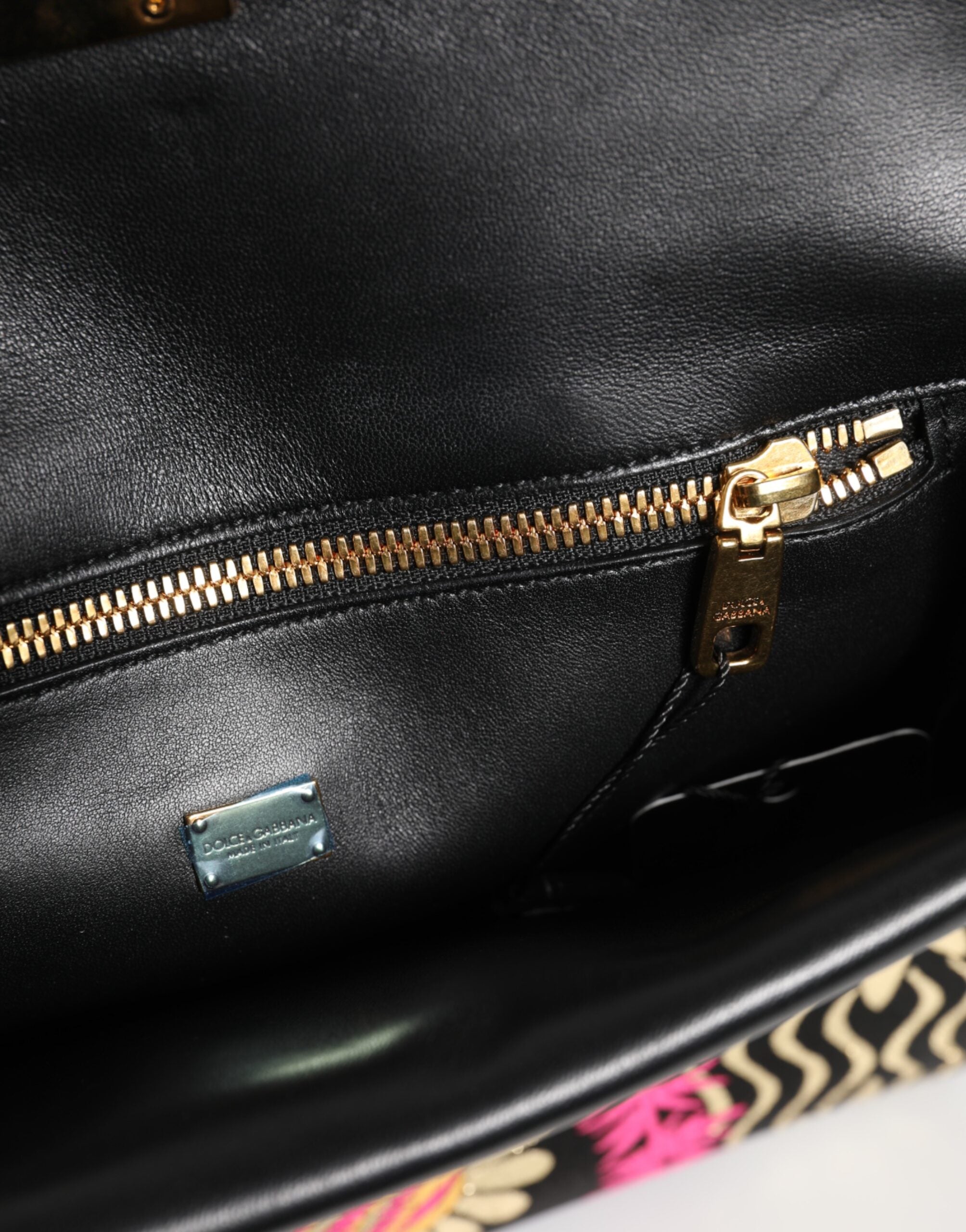 Dolce & Gabbana Multicolor Fabric Leather Briefcase Bag