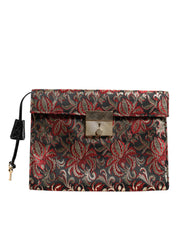 Dolce & Gabbana Multicolor Fabric Leather Briefcase Bag