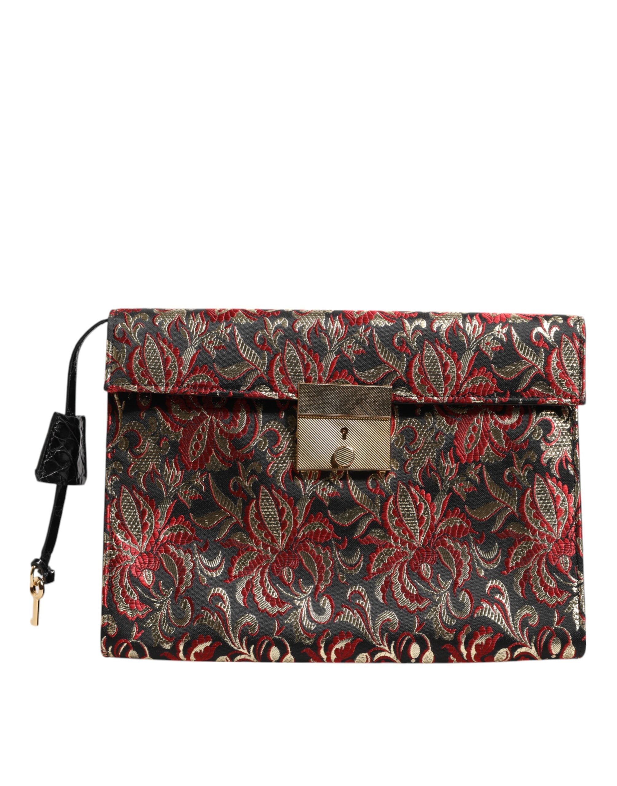 Dolce & Gabbana Multicolor Fabric Leather Briefcase Bag