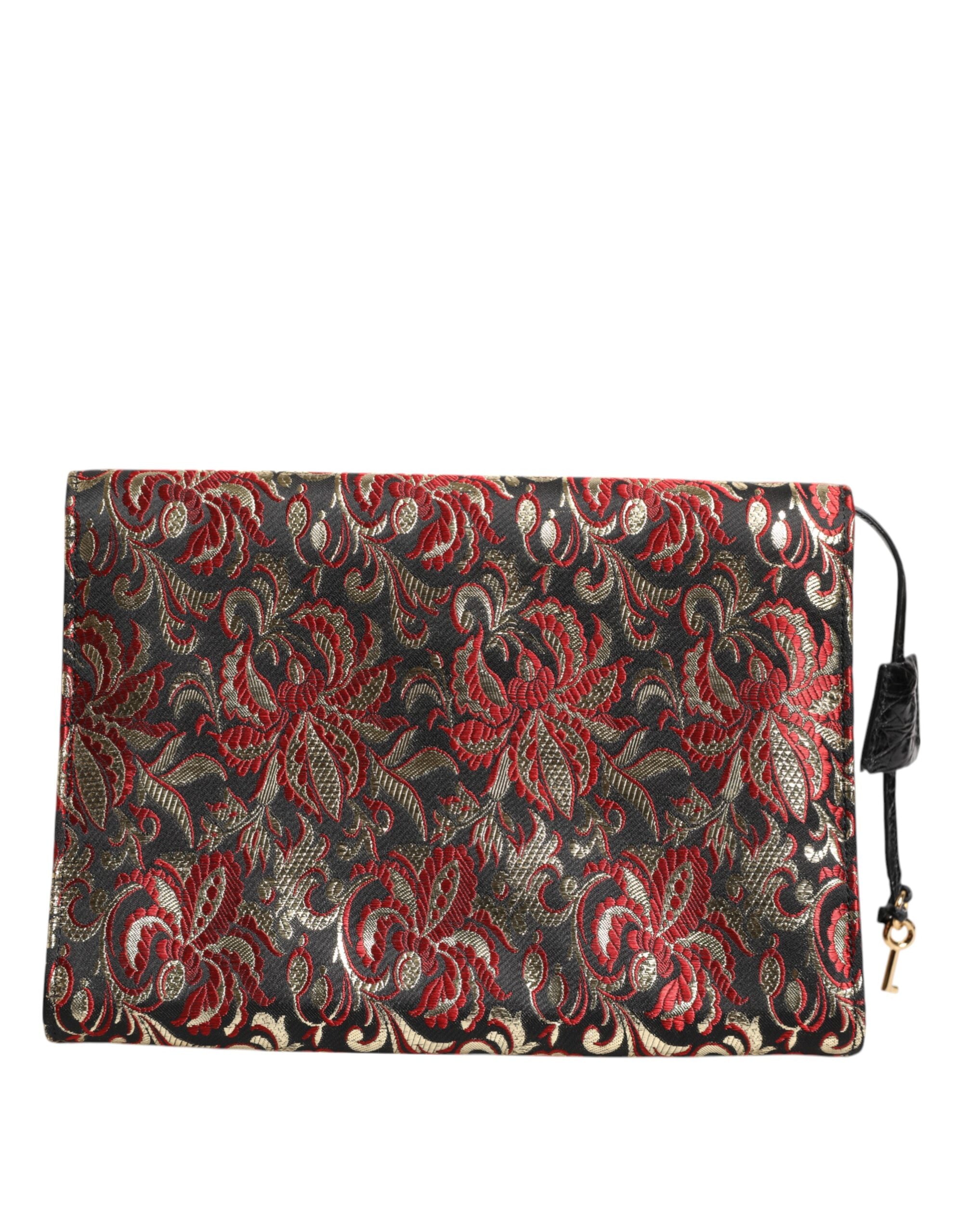Dolce & Gabbana Multicolor Fabric Leather Briefcase Bag