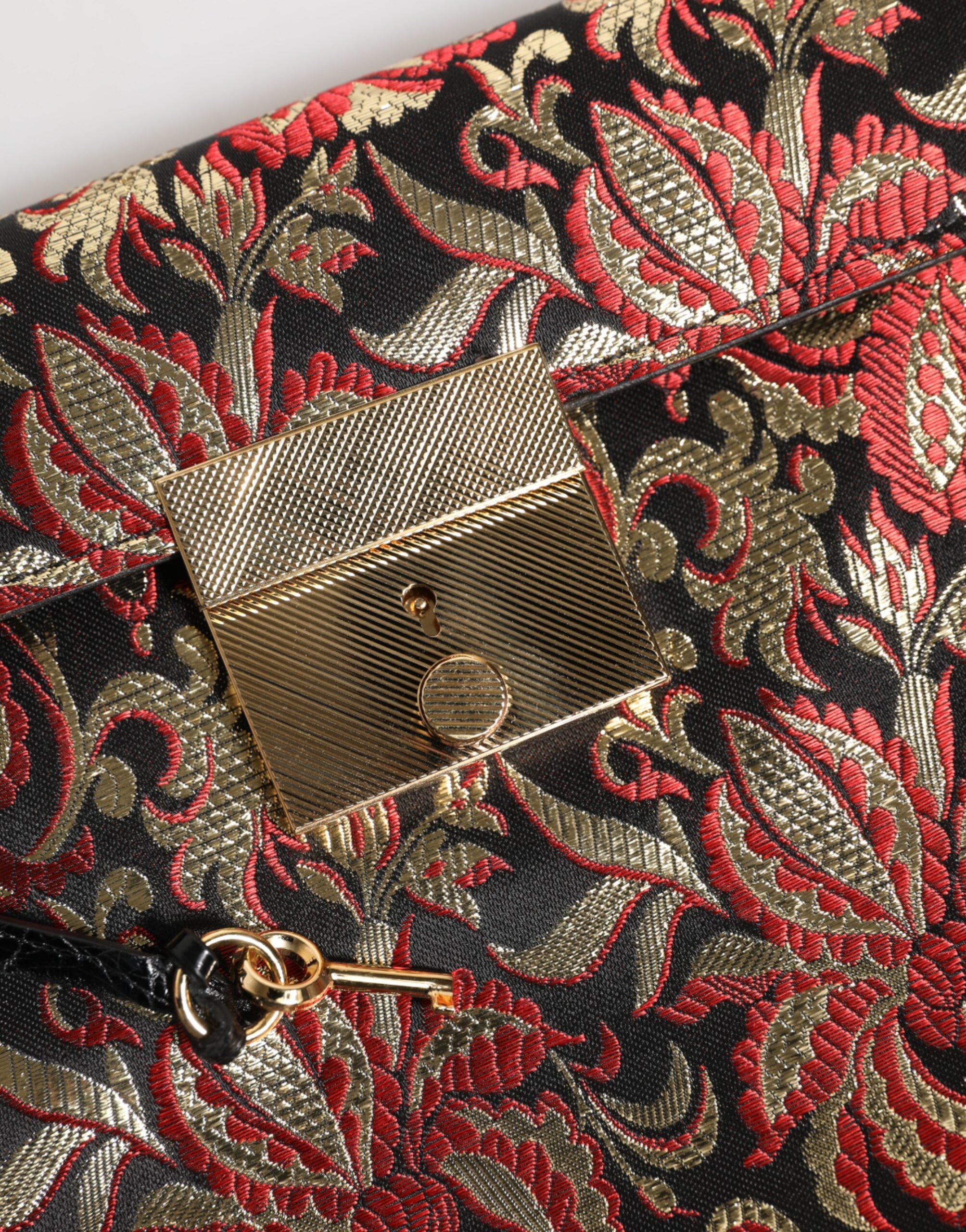 Dolce & Gabbana Multicolor Fabric Leather Briefcase Bag