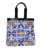 Multicolor Maiolica Print Tote Shoulder Strap Bag