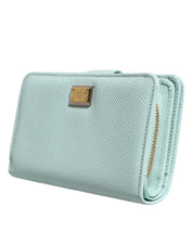 Mint Green Leather Bifold Continental Clutch Wallet