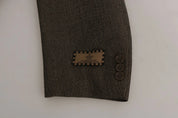 Brown Single Breasted Wool Suit