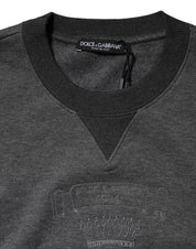Gray DG Logo Embroidered Pullover Sweater
