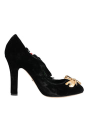 Dolce & Gabbana Black Rayon and Silk Mary Jane Shoes