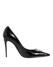 Black Patent Leather Zipper Heels Pumps Shoes
