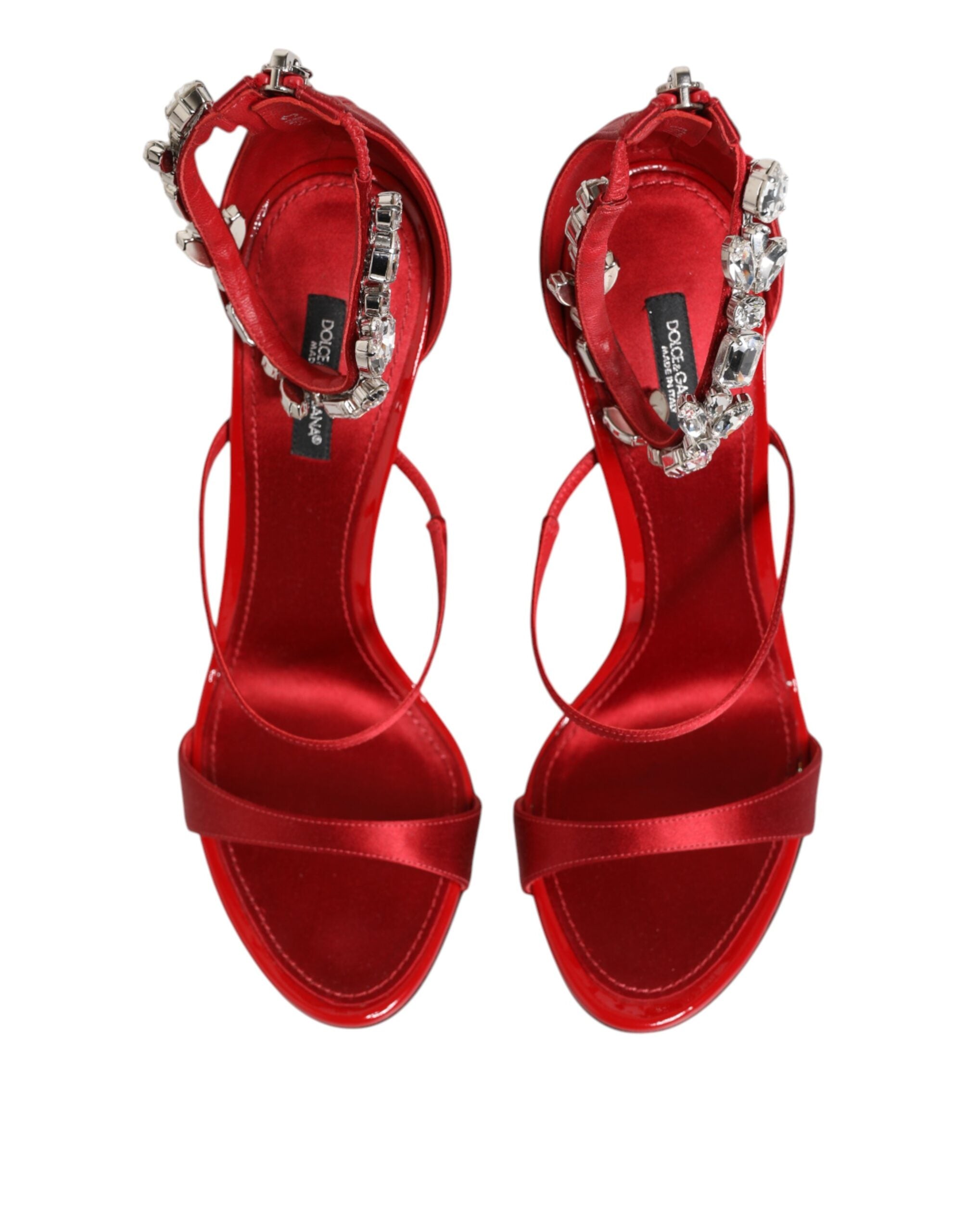 Dolce & Gabbana Red Satin Sandals