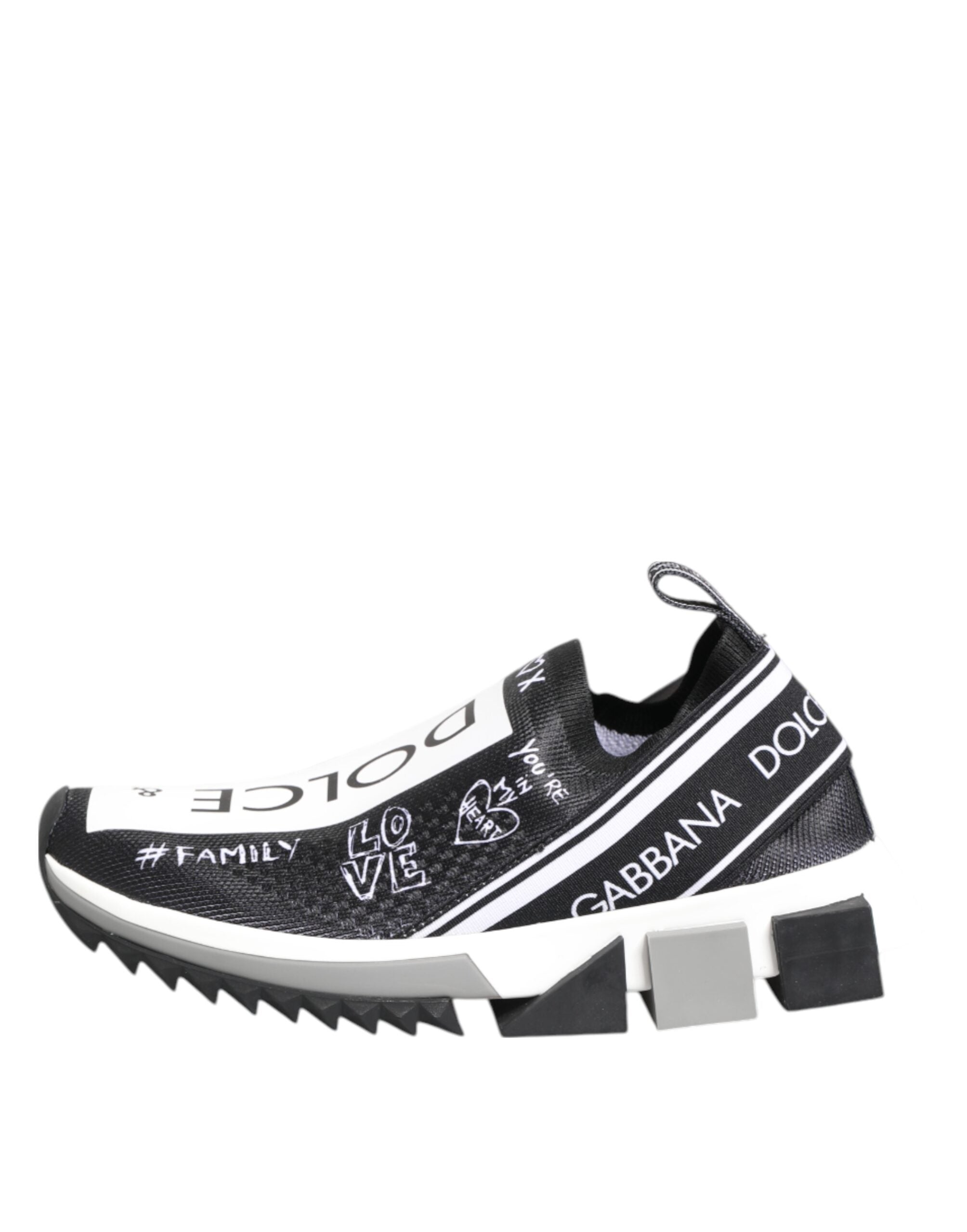 Black White Polyester Blend Low Top Sneakers with Logo Details