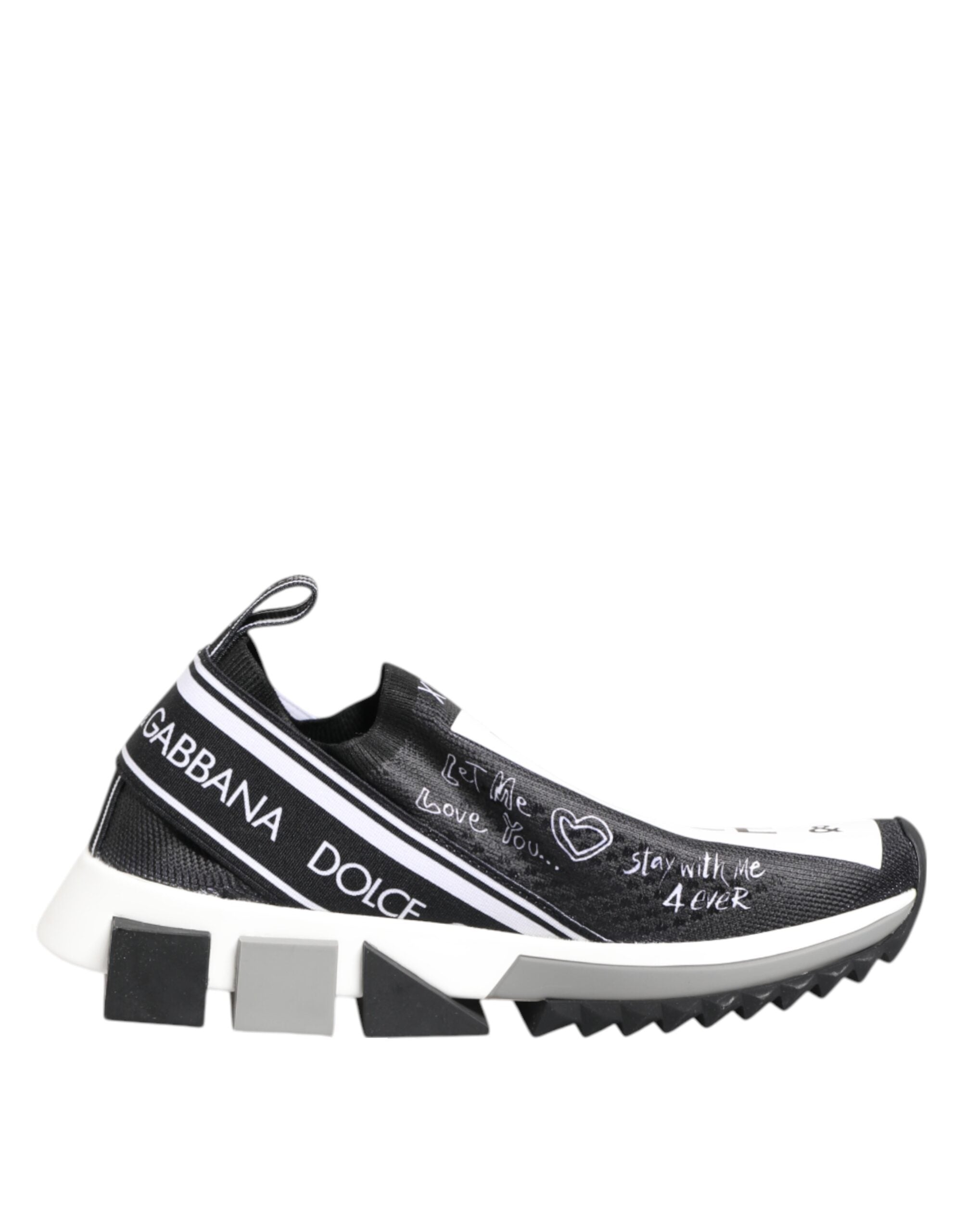 Black White Polyester Blend Low Top Sneakers with Logo Details