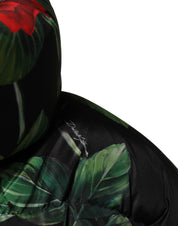 Multicolor Floral Puffer Coat Full Zip Jacket