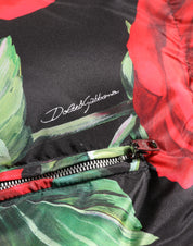 Multicolor Floral Puffer Coat Full Zip Jacket