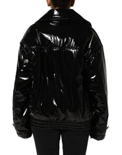Polyester Black Quilted Puffer Coat  Jacket
