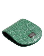 Grönt Caiman Läderfodral – Mini Pocket Case med Logodetaljer