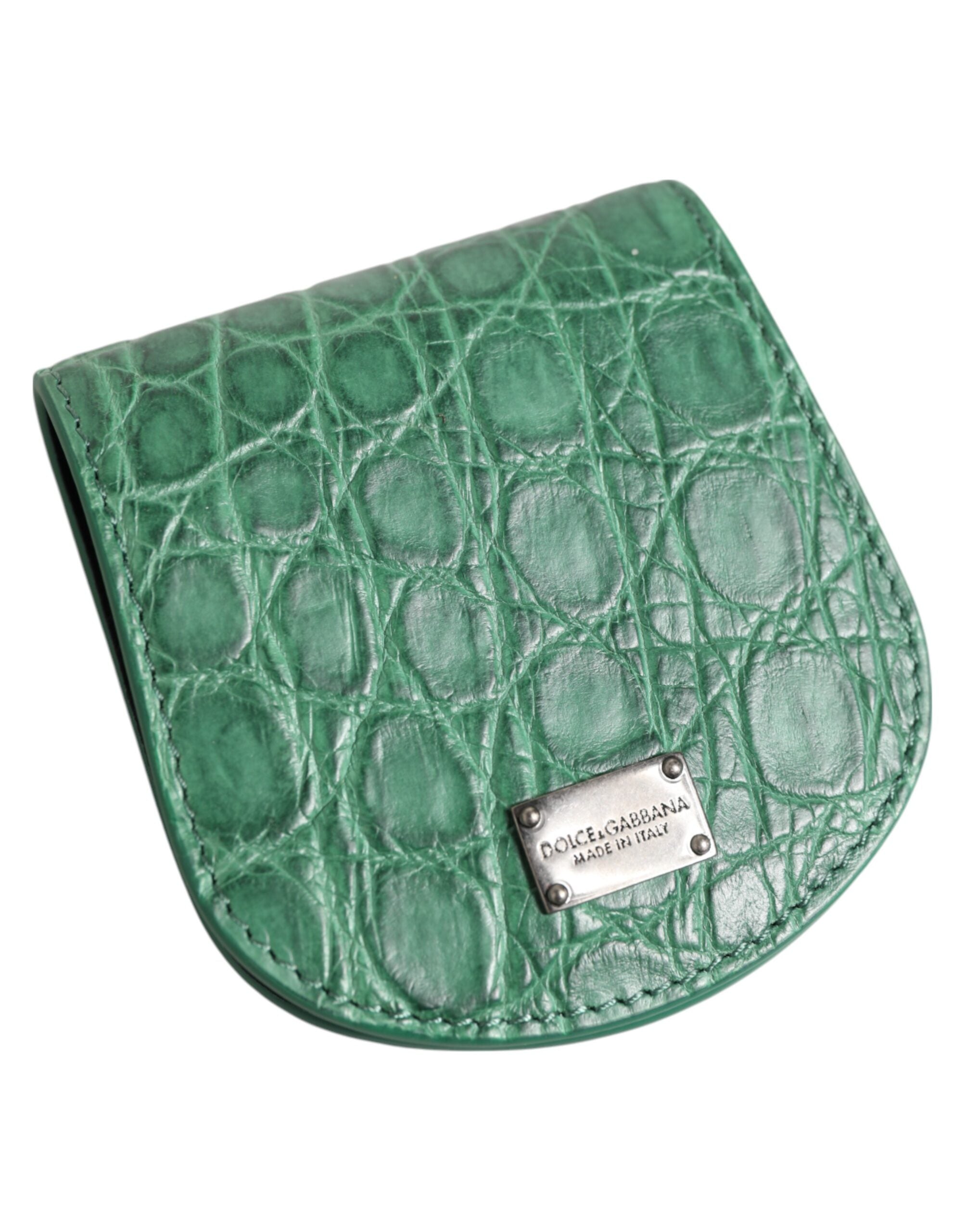 Grönt Caiman Läderfodral – Mini Pocket Case med Logodetaljer