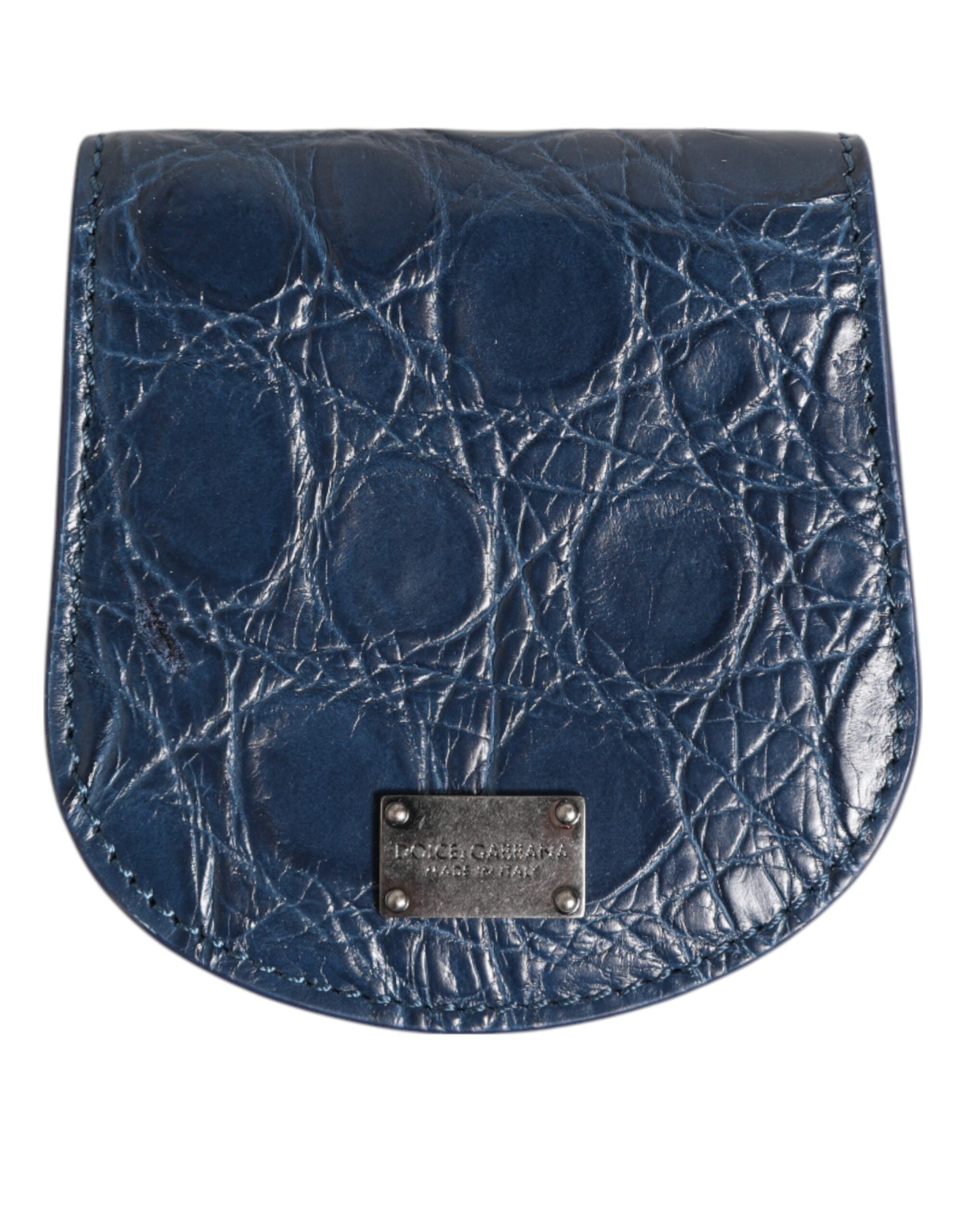 Blått Caiman Läderfodral – Mini Pocket Case med Logodetaljer