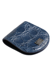 Blått Caiman Läderfodral – Mini Pocket Case med Logodetaljer