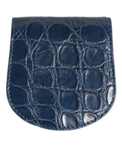 Blått Caiman Läderfodral – Mini Pocket Case med Logodetaljer