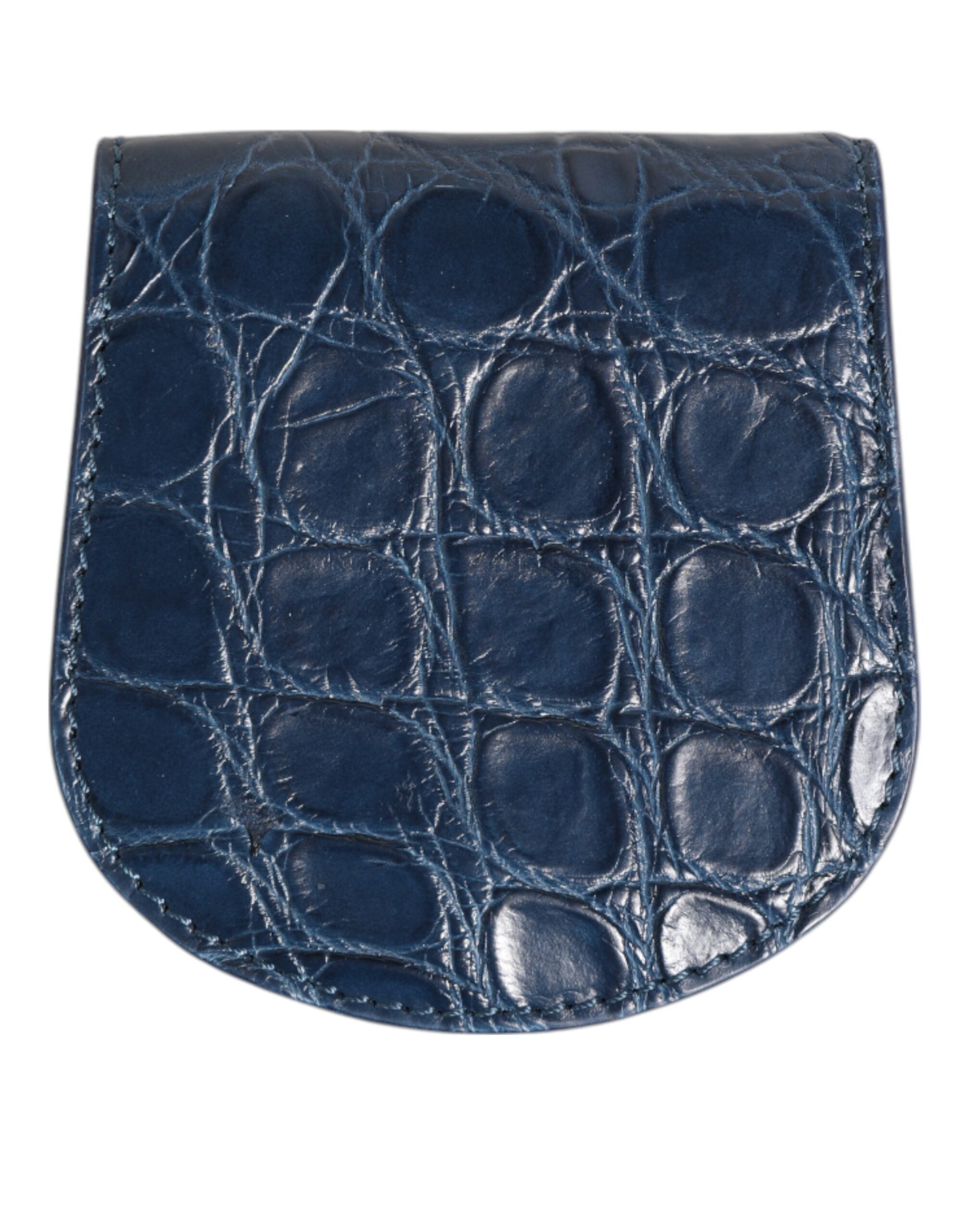 Blått Caiman Läderfodral – Mini Pocket Case med Logodetaljer