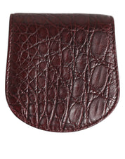 Bordeaux Caiman Läderfodral – Mini Pocket Case med Logodetaljer