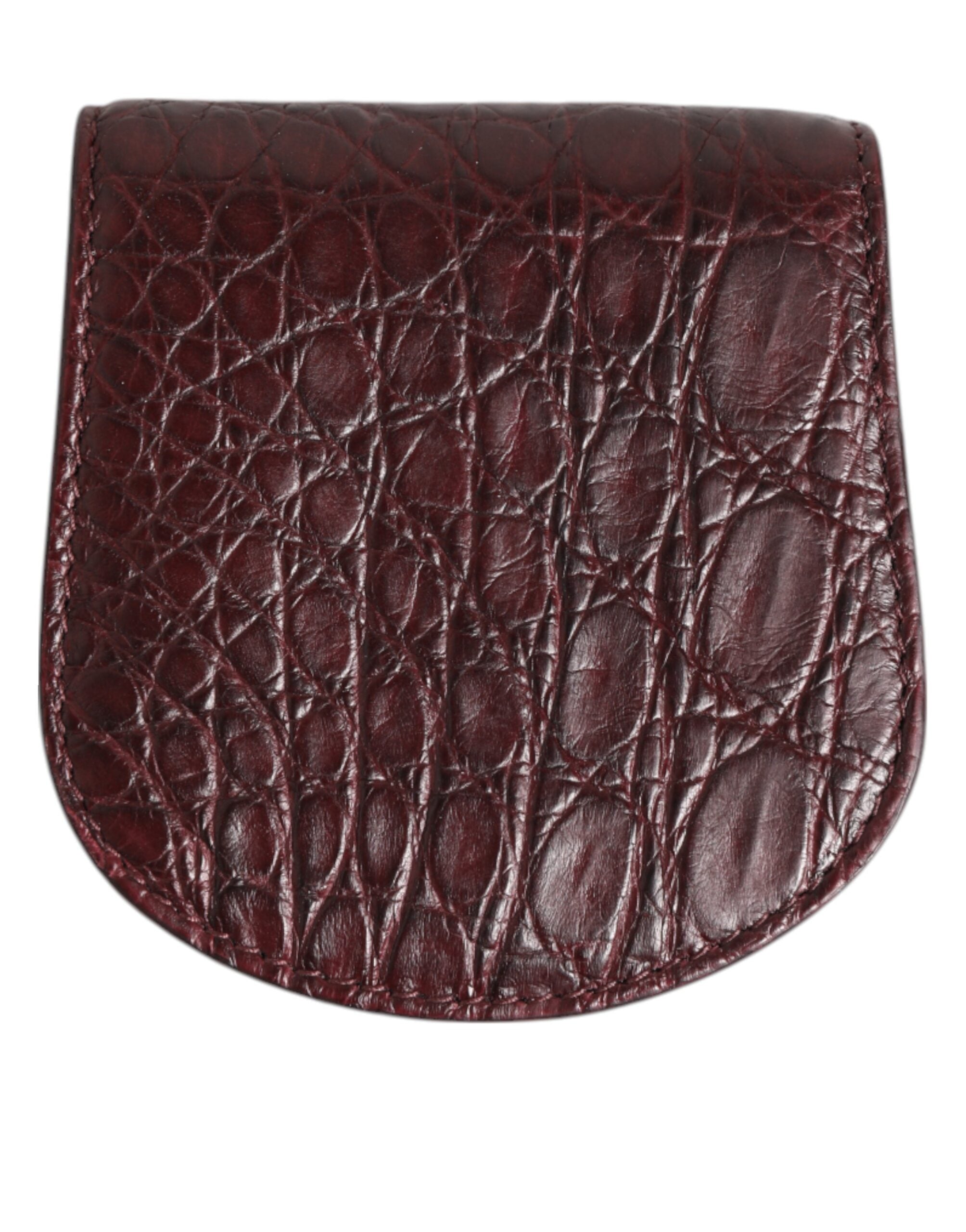 Bordeaux Caiman Läderfodral – Mini Pocket Case med Logodetaljer