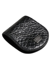 Svart Caiman Läderfodral – Mini Pocket Case med Logodetaljer