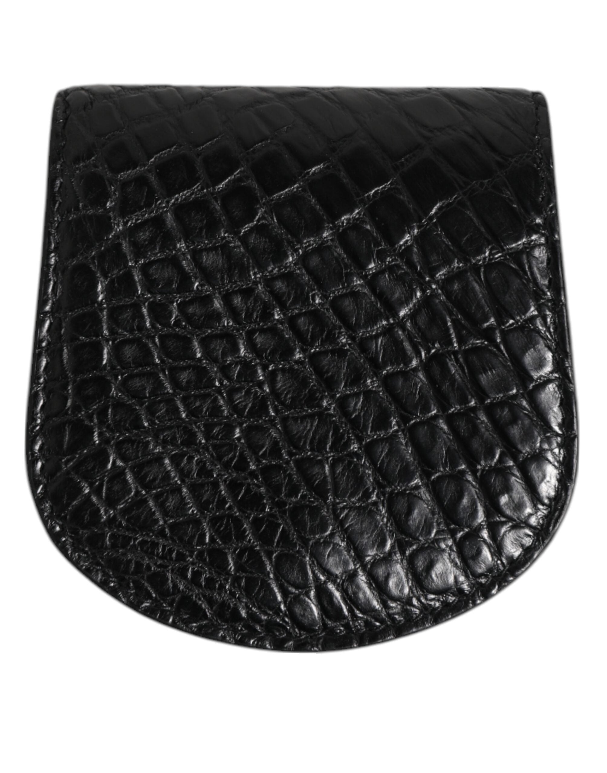 Svart Caiman Läderfodral – Mini Pocket Case med Logodetaljer