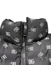 Black DG Monogram Full Zip Puffer Men Jacket