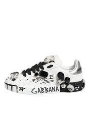 White Portofino Crystal Sneakers  Shoes