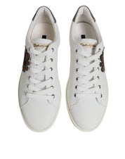 Dolce & Gabbana White Calf Leather Low Top Sneakers